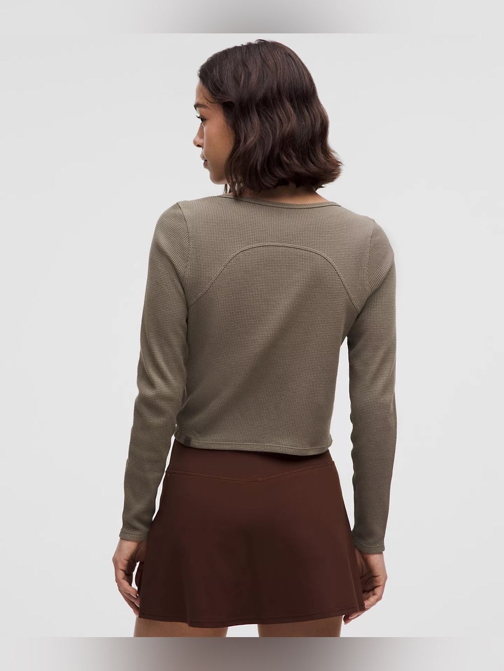 Lululemon Waffle Cotton-Blend Henley Long-Sleeve Shirt Nomad Size 2 NWOT - Picture 2 of 6